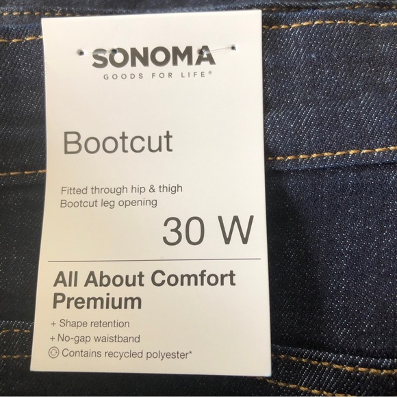 SONOMA Good For Life Womens Bootcut Stretch Jeans Dark Wash Size 30W Premium New - Picture 3 of 6